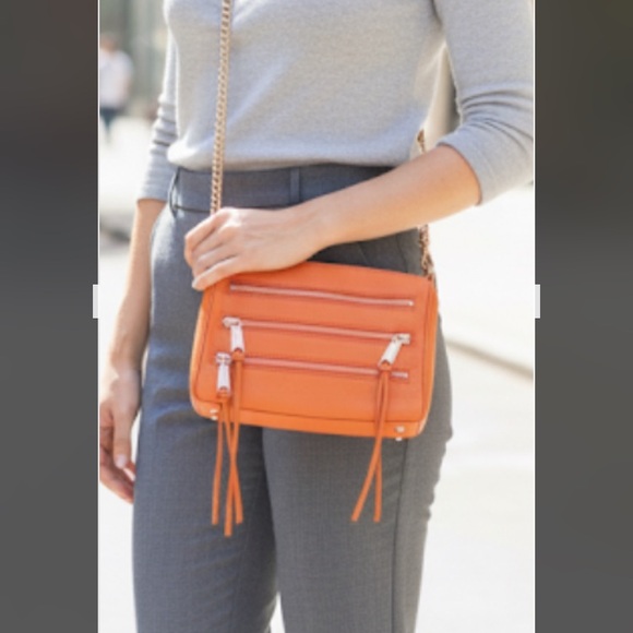 Rebecca Minkoff Handbags - Rebecca Minkoff orange leather tassel fringe crossbody with gold hardware